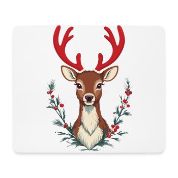Festliches Rentier Für Weihnachten - Mousepad (Querformat) - Weiß - Vorne