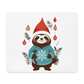 Cozy Christmas Sloth Style - Mouse Pad (horizontal) - white - Front