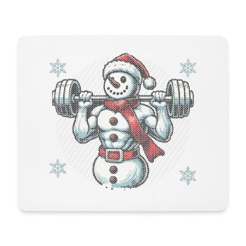 Frosty Der Muskelmann Schneemann Fitness - Mousepad (Querformat) - Weiß - Vorne