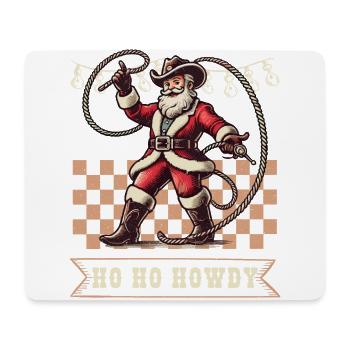 Weihnachtlicher Cowboy Santa Ho Ho Howdy - Mousepad (Querformat) - Weiß - Vorne