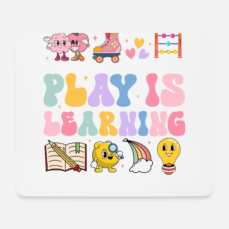 Spielen ist Lernen Wertschätzung der Kindergärtnerin - Mousepad (Querformat) - Weiß