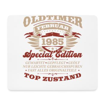 40. Geburtstag Oldtimer Februar 1985 Jahrgang 85 - Mousepad (Querformat) - Weiß - Vorne