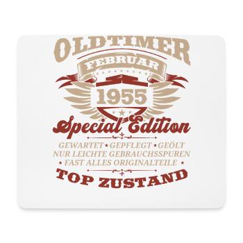 70. Geburtstag Oldtimer Februar 1955 Jahrgang 55 - Mousepad (Querformat) - Weiß - Vorne