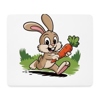 Quick bunny with carrot - Mouse Pad (horizontal) - white - Front