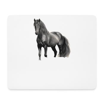J’aime mon frison jusqu’à la lune et retour - Tapis de souris (format paysage) - blanc - Devant