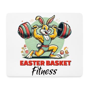 Lapin de Pâques musclé - Chemise de fitness amusante - Tapis de souris (format paysage) - blanc - Devant