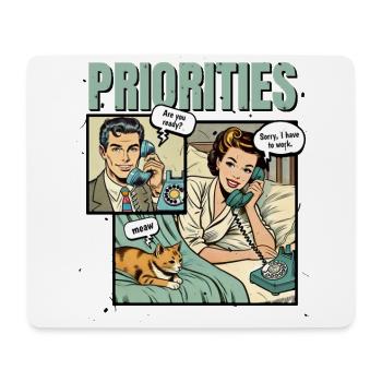 Katzenliebhaberin Priorität Katzen Mama Lustig - Mousepad (Querformat) - Weiß - Vorne