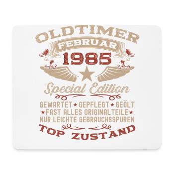 40. Geburtstag Oldtimer Februar Jahrgang 1985 - Mousepad (Querformat) - Weiß - Vorne