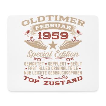66. Geburtstag Oldtimer Februar Jahrgang 1959 - Mousepad (Querformat) - Weiß - Vorne