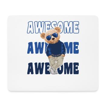 Cool Teddy Bear with Sunglasses - Awesome - Mouse Pad (horizontal) - white - Front
