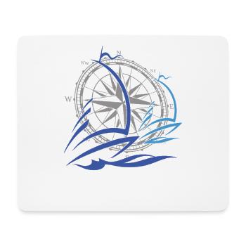 1 Capitaine Sailor Windrose - Tapis de souris (format paysage) - blanc - Devant