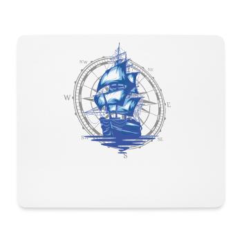 6 Capitaine Sailor Windrose - Tapis de souris (format paysage) - blanc - Devant