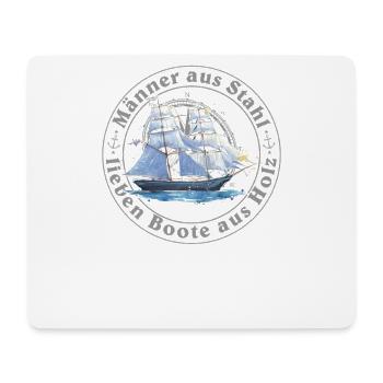 4 Männer aus Stahl lieben Boote aus Holz - Mousepad (Querformat) - Weiß - Vorne