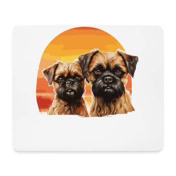 Zu Hause Ist Mein Brüsseler Griffon - Mousepad (Querformat) - Weiß - Vorne