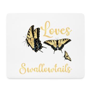 This Boy Loves Tiger Swallowtails - Mouse Pad (horizontal) - white - Front