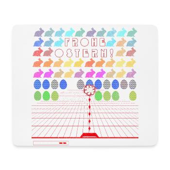 Frohe Ostern Gamer Gaming Design im Retro Look - Mousepad (Querformat) - Weiß - Vorne