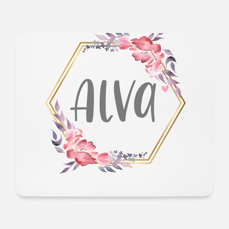 Alva Mädchen Name personalisiertes Geschenk - Mousepad (Querformat) - Weiß