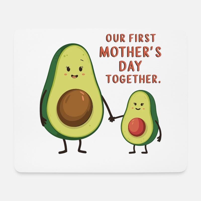 Niedliche Avocado-Familie zum Muttertag - Mousepad (Querformat) - Weiß