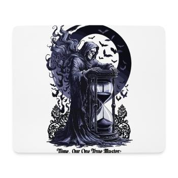 Sensenmann mit Sanduhr – Zeit unser wahrer Meister - Mousepad (Querformat) - Weiß - Vorne