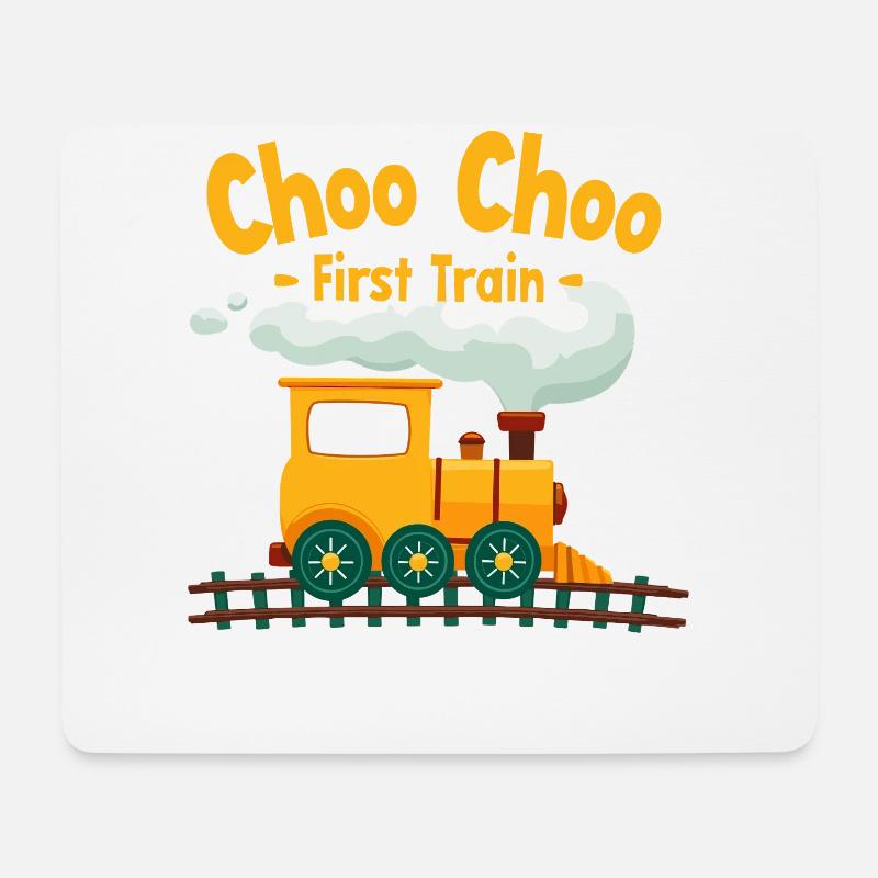 Premier trajet en train Aventure en train Voyage panoramique - Tapis de souris (format paysage) - blanc