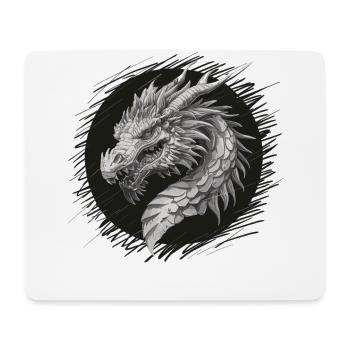 Drachenkopf im Fokus - Mousepad (Querformat) - Weiß - Vorne
