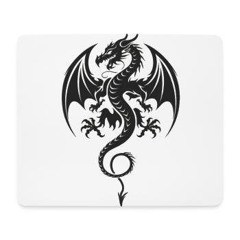 Tribal Drache Tattoo Stil - Mousepad (Querformat) - Weiß - Vorne