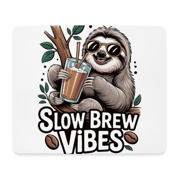 Coffee Vibes with Sloth - Mouse Pad (horizontal) - white - Front