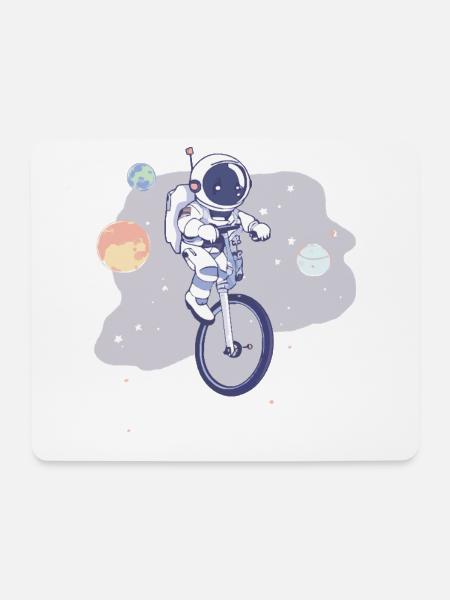 Dieser Typ Liebt Unicycles, Astronaut - Mousepad (Querformat) - Weiß