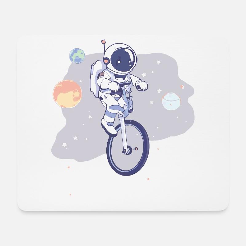 Dieser Typ Liebt Unicycles, Astronaut - Mousepad (Querformat) - Weiß