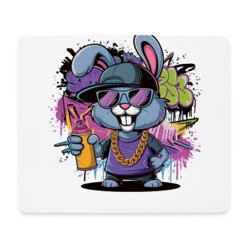Graffiti Hase mit Style - Mousepad (Querformat) - Weiß - Vorne
