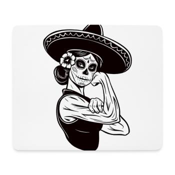 Mexican Calavera Girl with Sombrero - Mouse Pad (horizontal) - white - Front