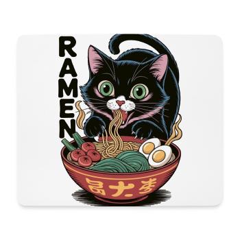 Ramen Katze mit großen Augen - Mousepad (Querformat) - Weiß - Vorne