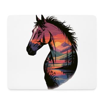 Wild Horse Landscape Art - Mouse Pad (horizontal) - white - Front