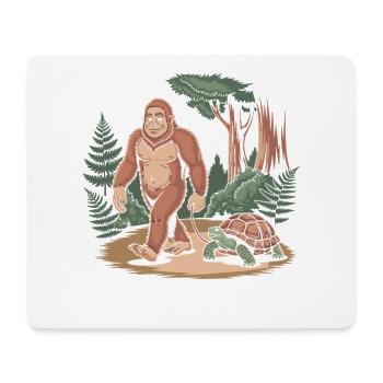 Bigfoot et sa fidèle tortue - Tapis de souris (format paysage) - blanc - Devant