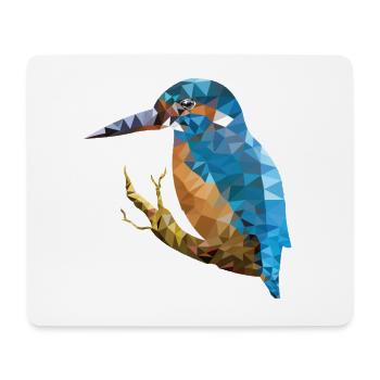 Eisvogel Polygon Art Design - Mousepad (Querformat) - Weiß - Vorne