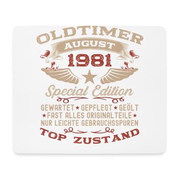 44. Geburtstag Oldtimer August Jahrgang 1981 - Mousepad (Querformat) - Weiß - Vorne