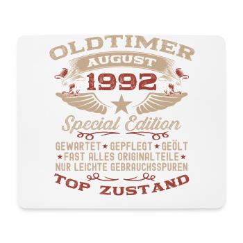 33. Geburtstag Oldtimer August Jahrgang 1992 - Mousepad (Querformat) - Weiß - Vorne