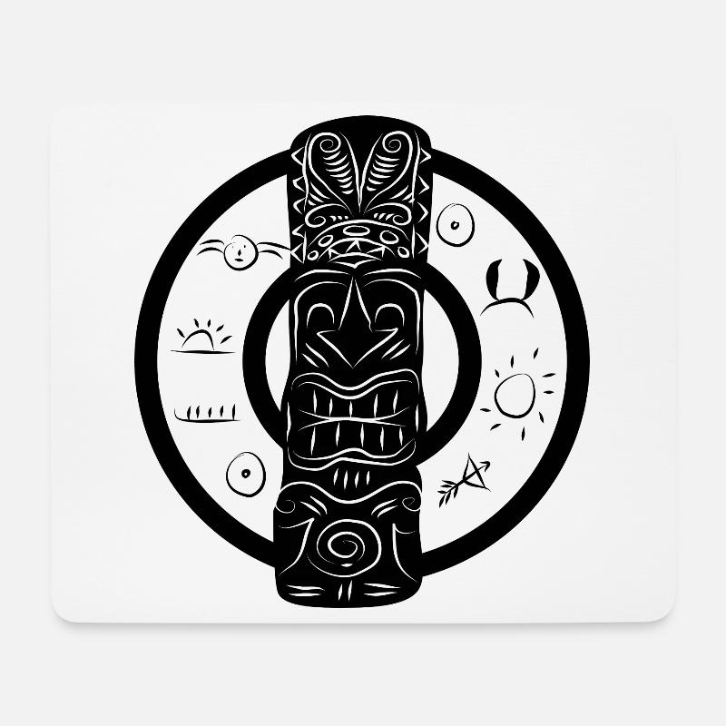 Indianische Maske Häutpling Indianische Zeichen - Mousepad (Querformat) - Weiß