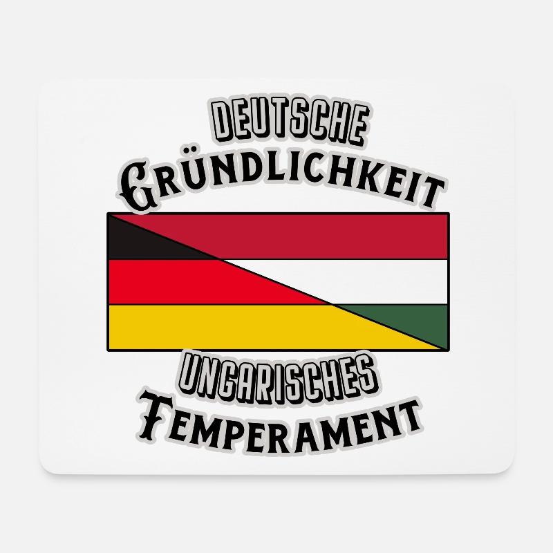 Deutsche Gründlichkeit - Ungarisches Temperament - Mousepad (Querformat) - Weiß