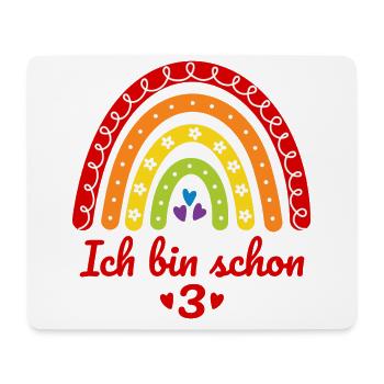 3. Geburtstag Mädchen Regenbogen Ich bin schon 3 - Mousepad (Querformat) - Weiß - Vorne
