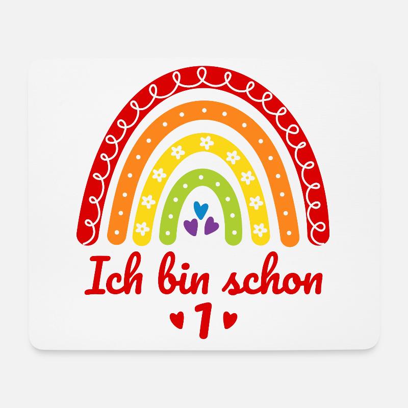 1. Geburtstag Mädchen Regenbogen Ich bin schon 1 - Mousepad (Querformat) - Weiß