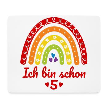 5. Geburtstag Mädchen Regenbogen Ich bin schon 5 - Mousepad (Querformat) - Weiß - Vorne