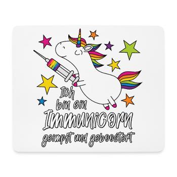 Einhorn Immunicorn geimpft und geboostert - Mousepad (Querformat) - Weiß - Vorne