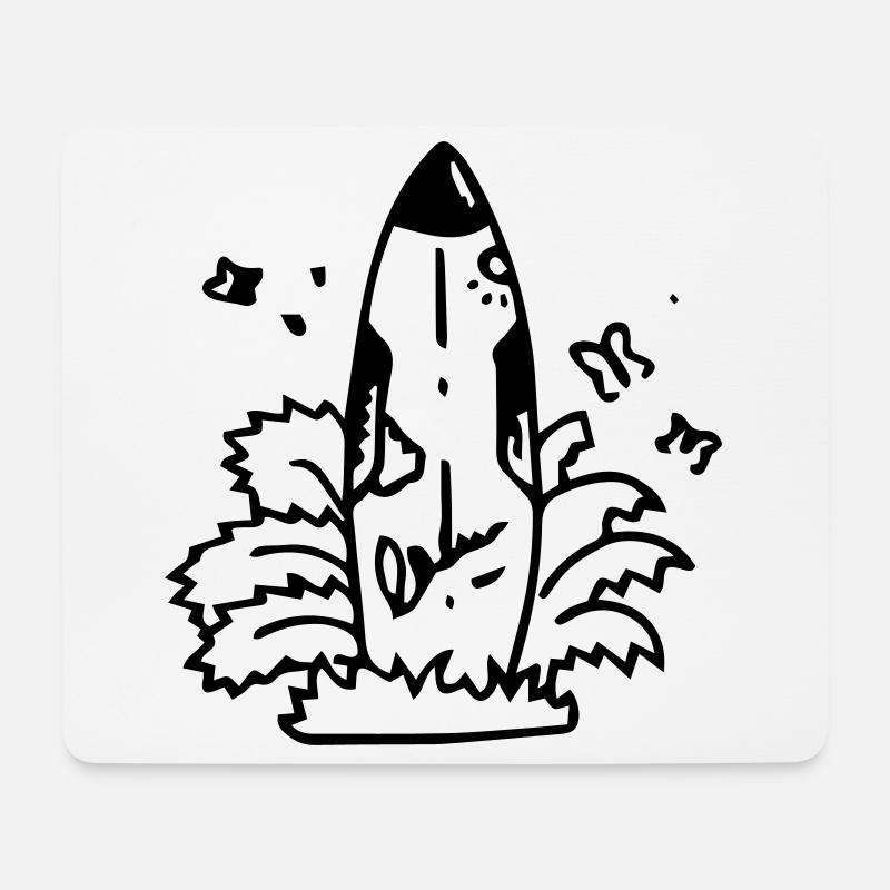 Surf Surfen Surfbrett Aloha - Mousepad (Querformat) - Weiß