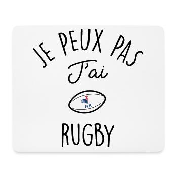 JE PEUX PAS J' AI RUGBY - Tapis de souris (format paysage) - blanc - Devant