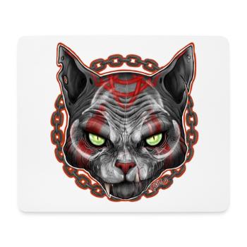 CHARIVARI Alley Katze V1 - Totenkopf - Mousepad (Querformat) - Weiß - Vorne