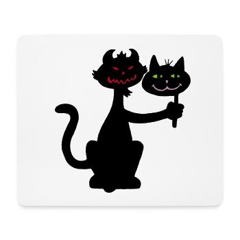 Black cat and demon - Mouse Pad (horizontal) - white - Front