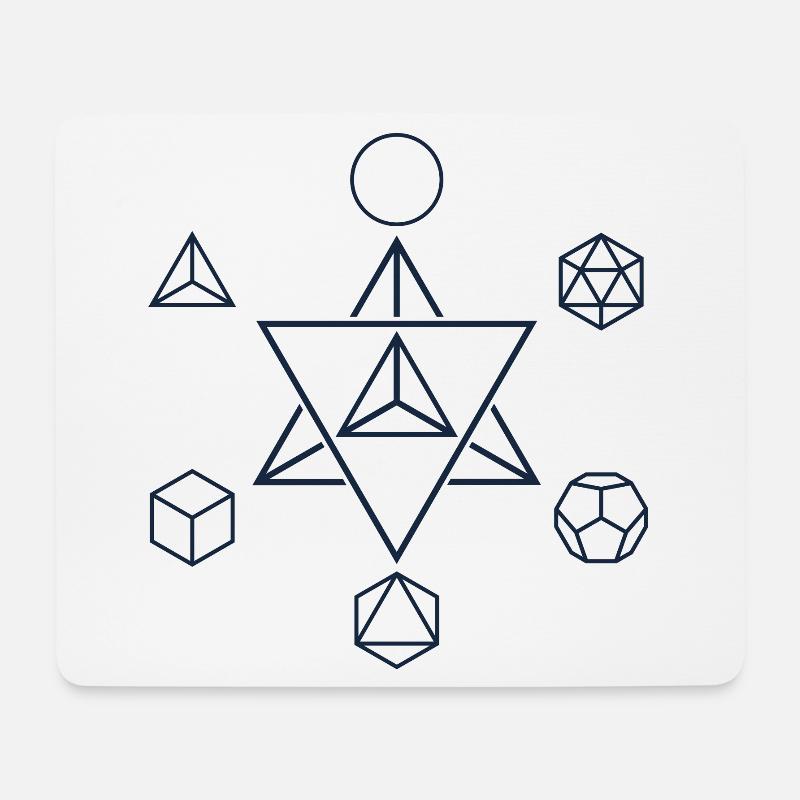 Merkaba und die Platonischen Körper, Heilige Geometrie - Mousepad (Querformat) - Weiß