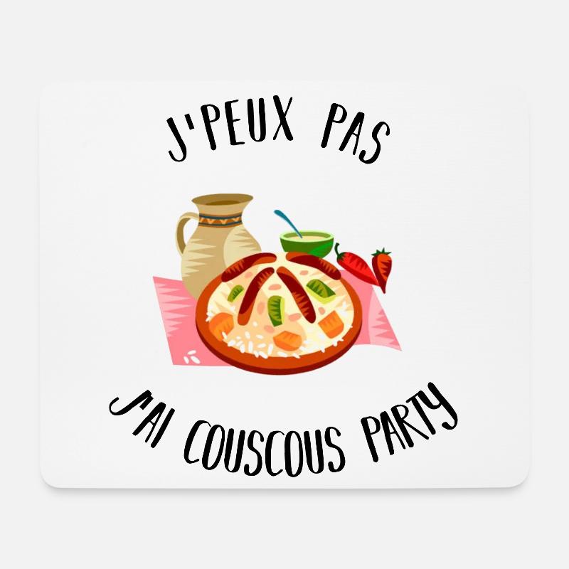 J'peux Pas J'ai Couscous Party  - Tapis de souris (format paysage) - blanc
