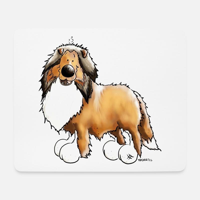 Happy Collie - Langhaarcollie - Mousepad (Querformat) - Weiß
